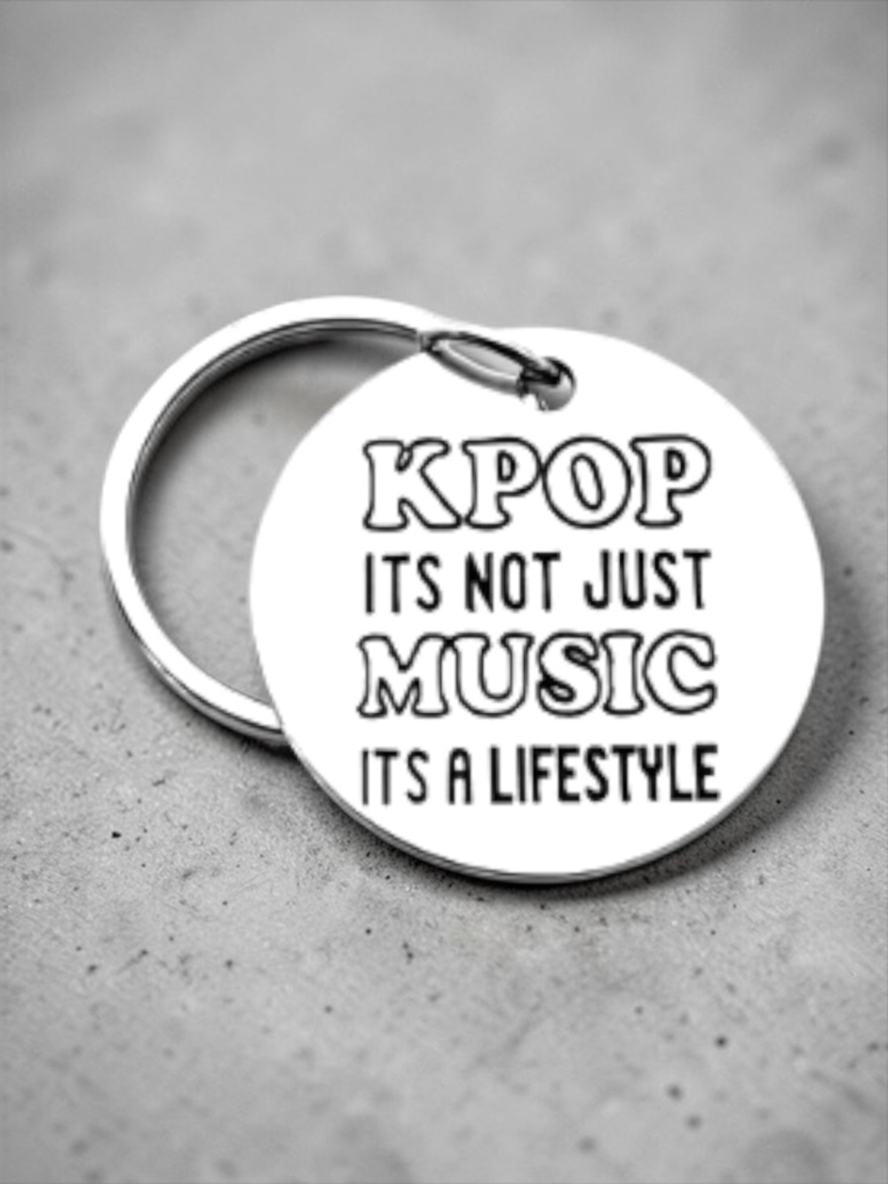 KPOP "It's Not Just Music" Round Keychain - stainless steel